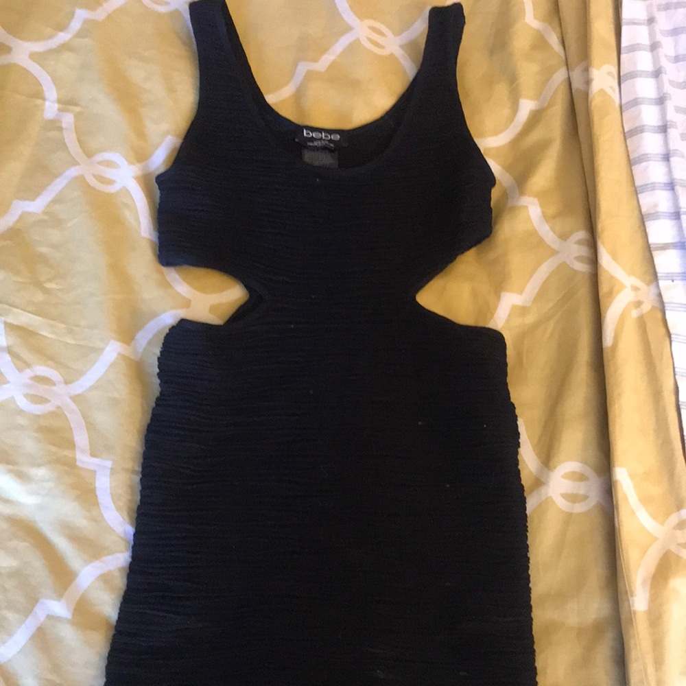 Bebe Black cut out mini dress